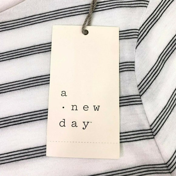 A New Day Women's White Striped Slim Fit Long Slee - Picture 9 of 11